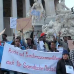 Somalischer antirassistischer Protest vor der Pallas Athene
