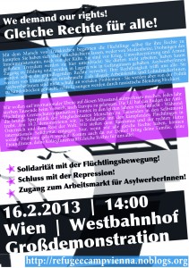 Flyer für die Demo am 16.2.2013